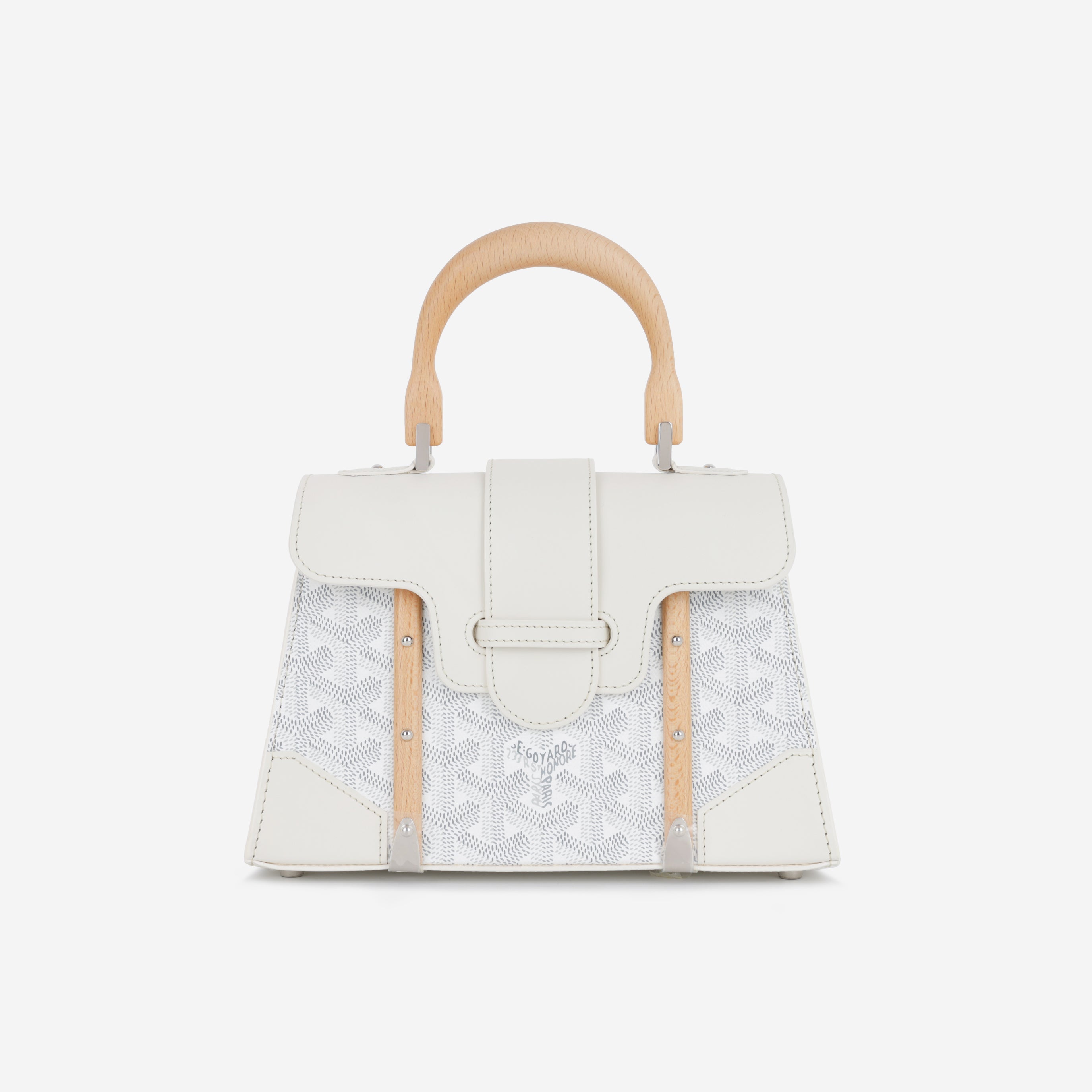 Goyard Saïgon Structuré PM Bag - White Goyardine / Calfskin | Palladium Hardware