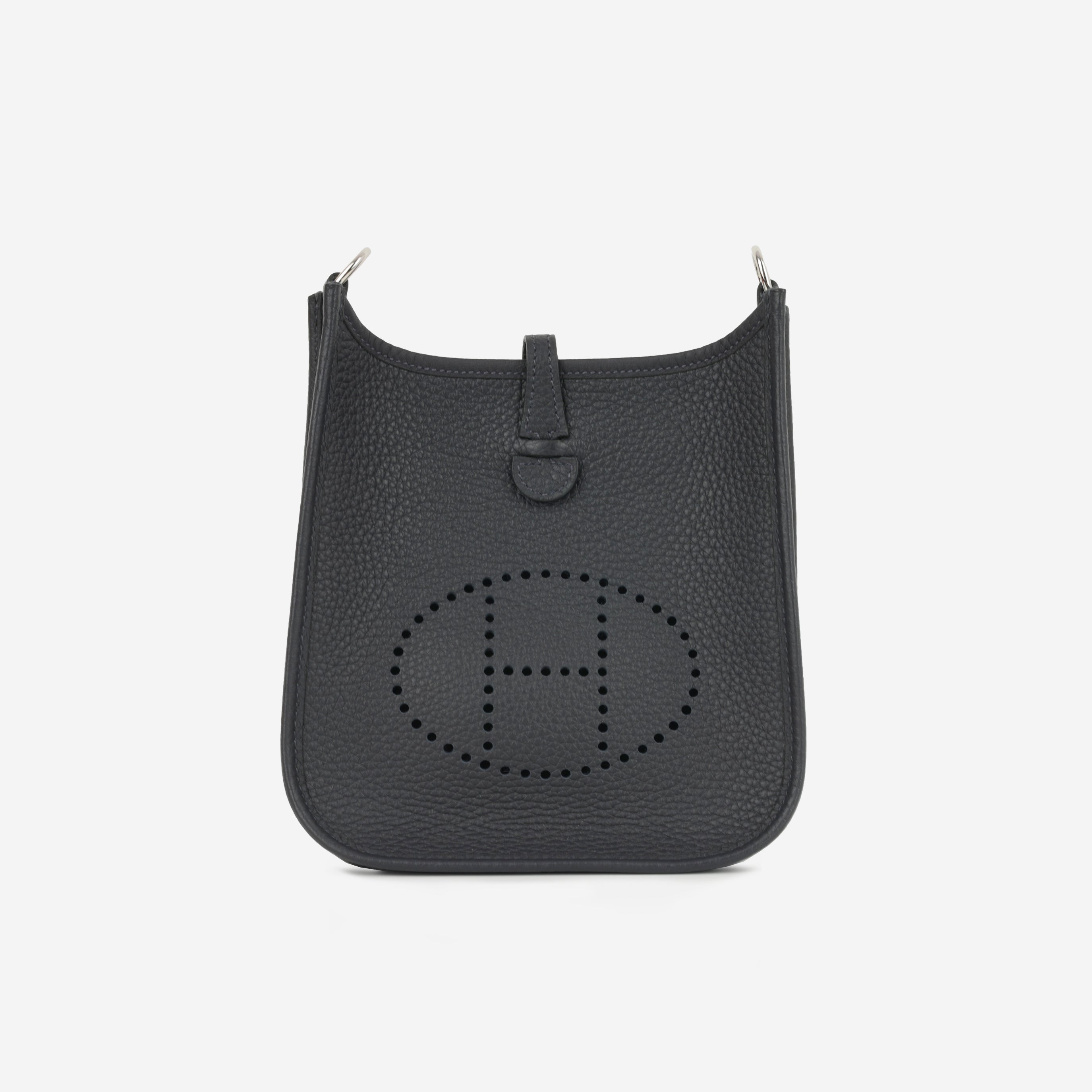 Hermès Evelyne TPM - Caban Clemence / Rose Shocking - Bleu Indigo Strap | Palladium Hardware