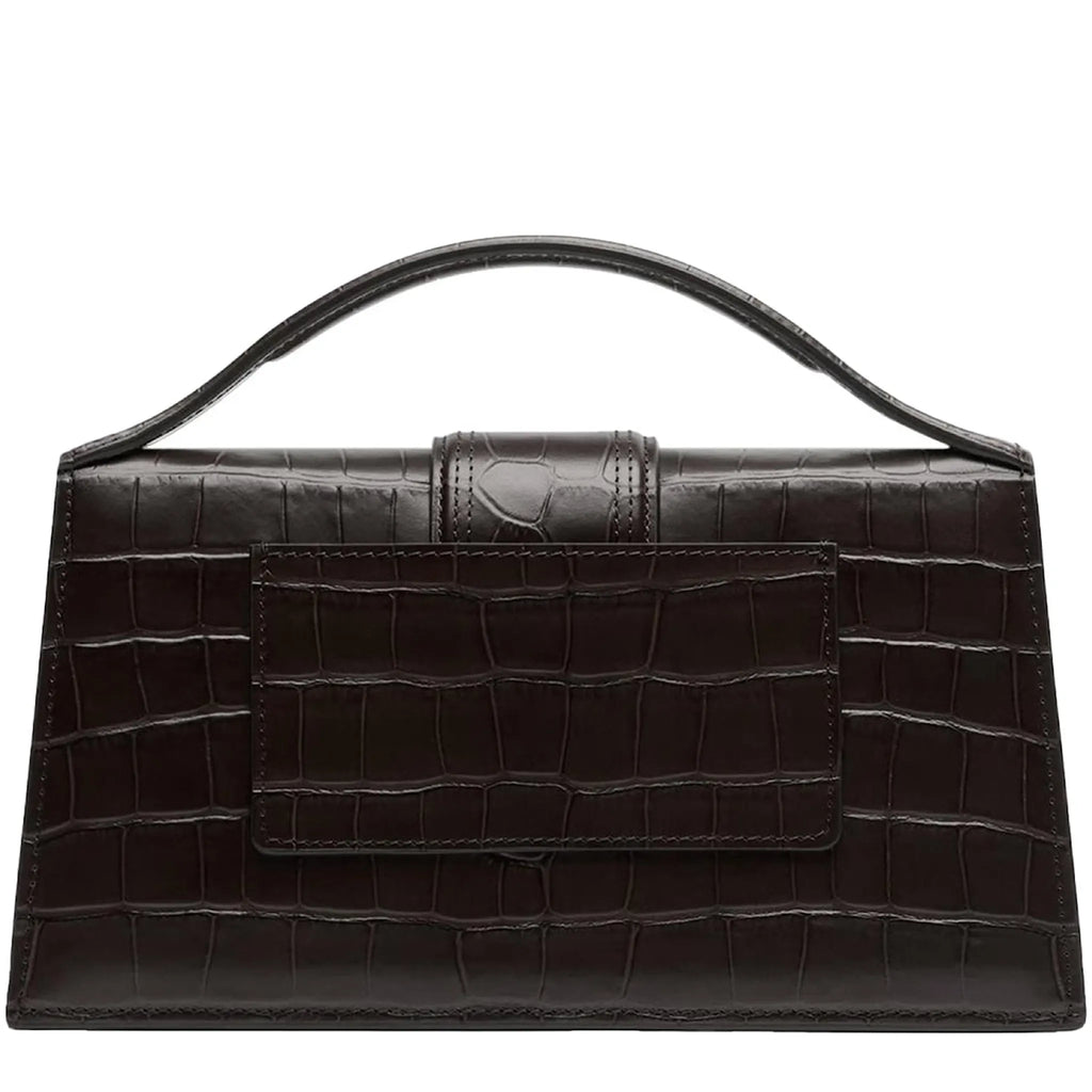 Jacquemus Large Bambino Black Crocodile Crossbody Bag