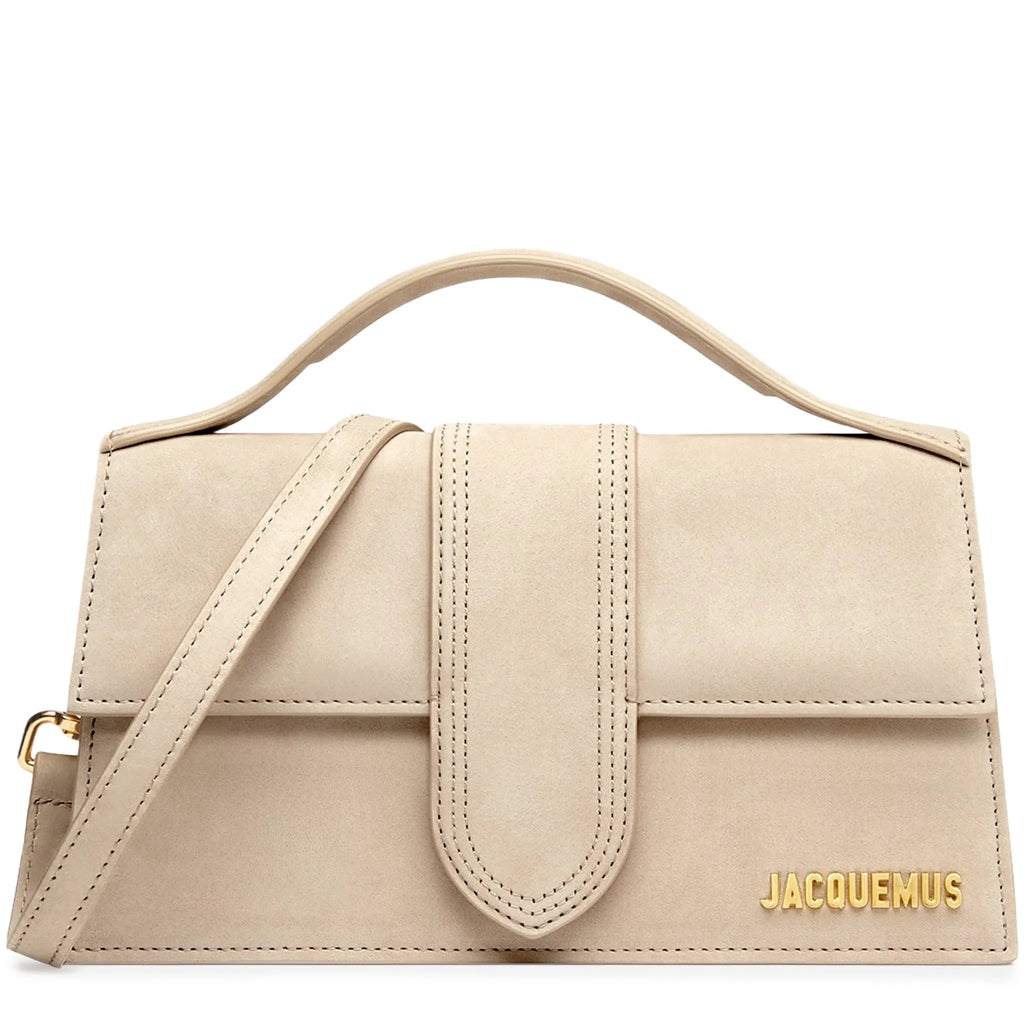 Jacquemus Large Bambino Dark Beige Suede Crossbody Bag