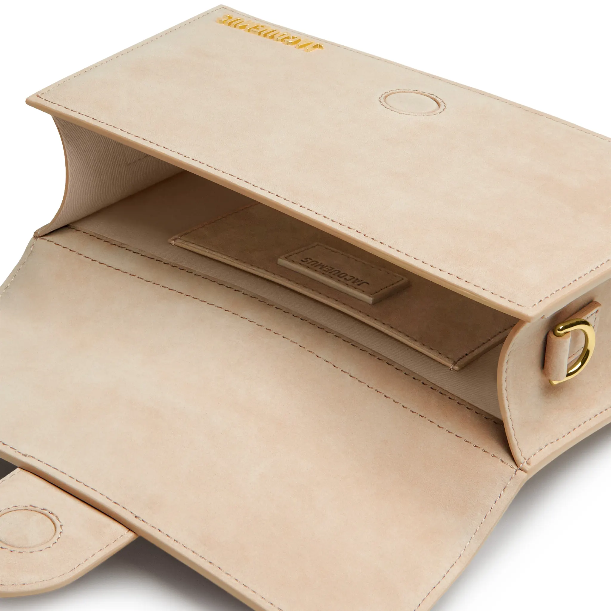 Jacquemus Large Bambino Dark Beige Suede Crossbody Bag