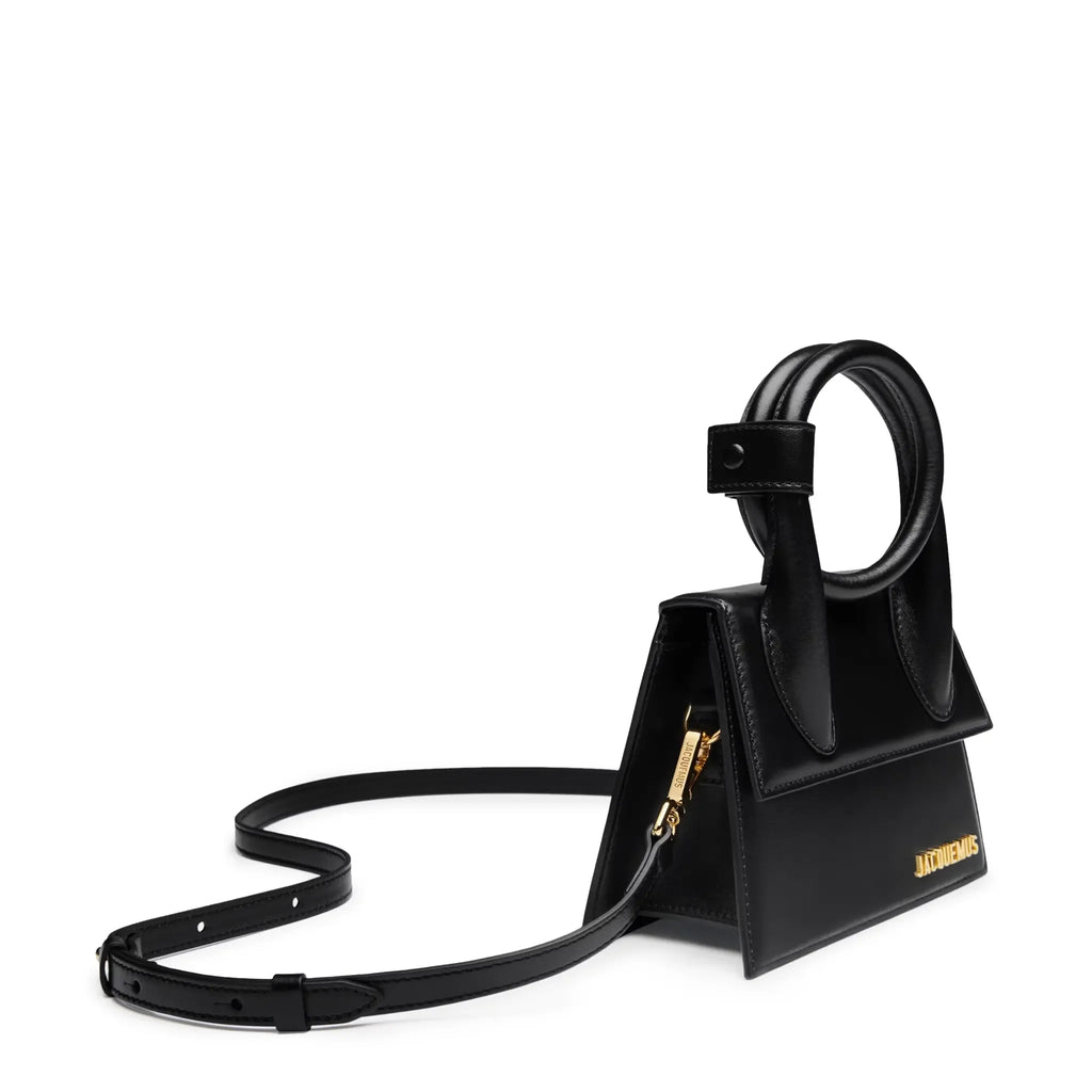 Jacquemus Le Chiquito Noeud Coiled Leather Black Handbag