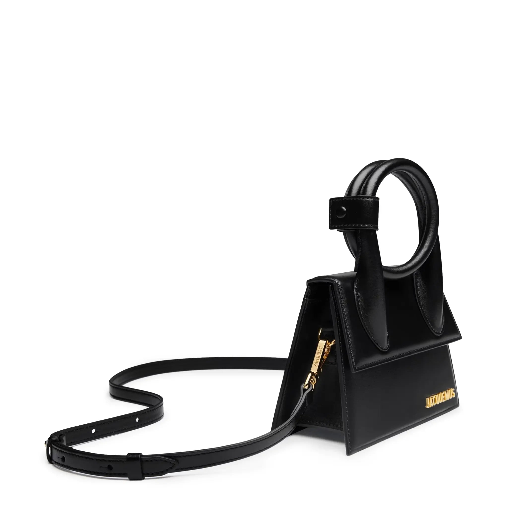 Jacquemus Le Chiquito Noeud Coiled Leather Black Handbag