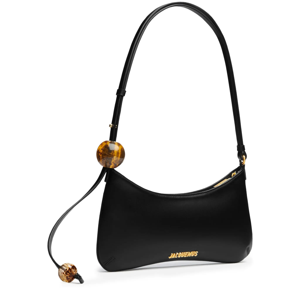 Jacquemus Les Classiques The Bisou Perle Beaded Black Shoulder Bag