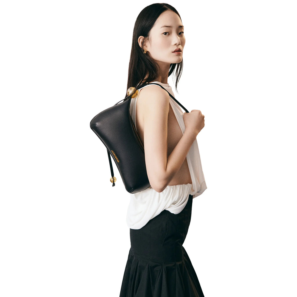 Jacquemus Les Classiques The Bisou Perle Beaded Black Shoulder Bag