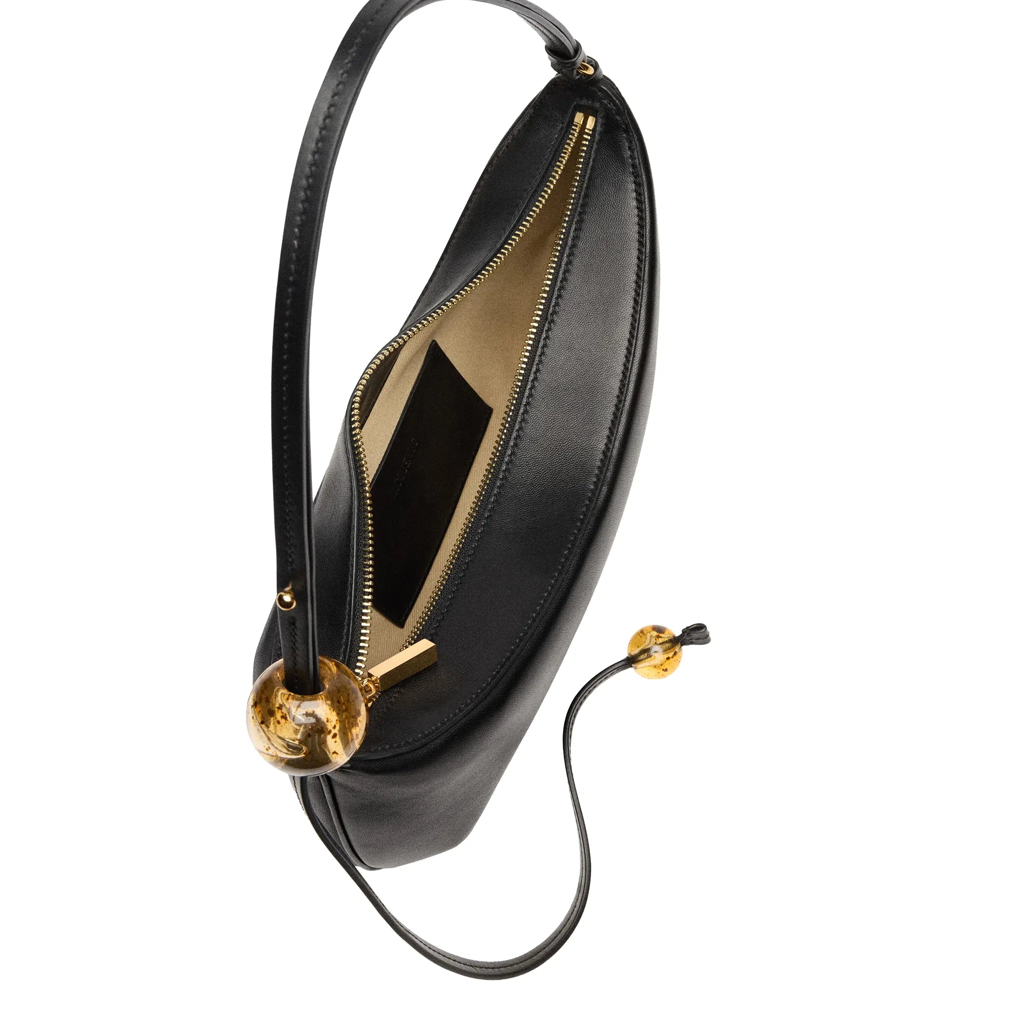 Jacquemus Les Classiques The Bisou Perle Beaded Black Shoulder Bag