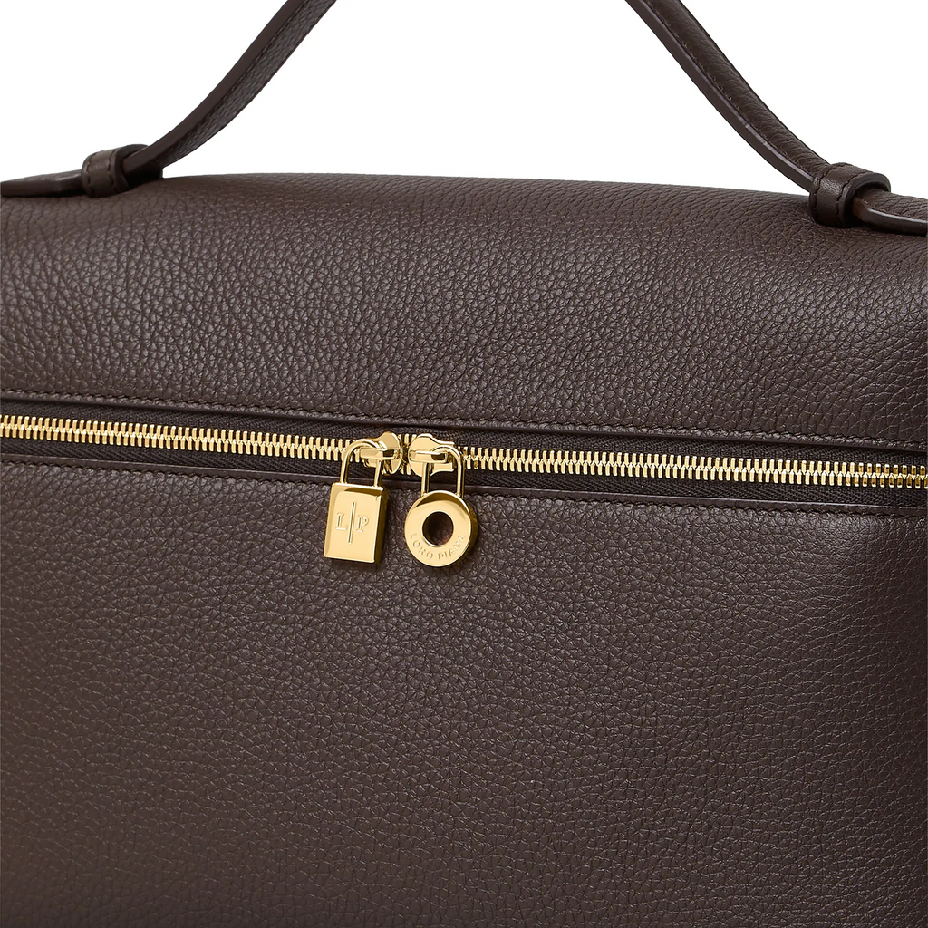 Loro Piana Extra Pocket L19 Dark Chocolate Sun Gold Shoulder Bag