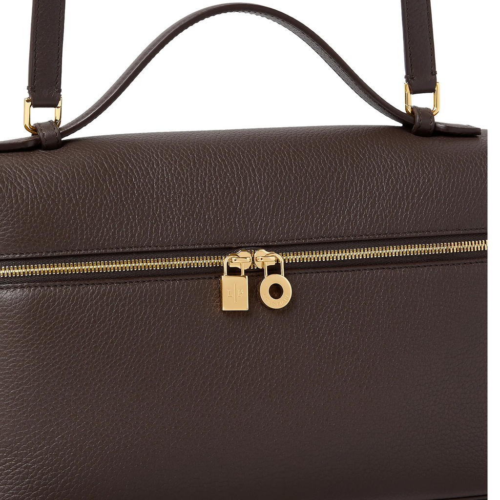 Loro Piana Extra Pocket L19 Dark Chocolate Sun Gold Shoulder Bag