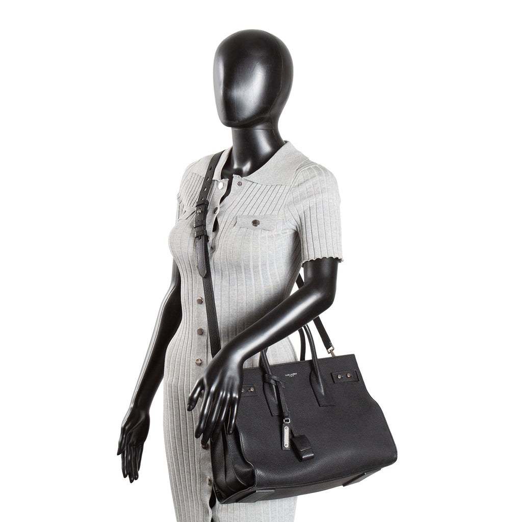 SAINT LAURENT Supple Grained Leather Sac De Jour - Small