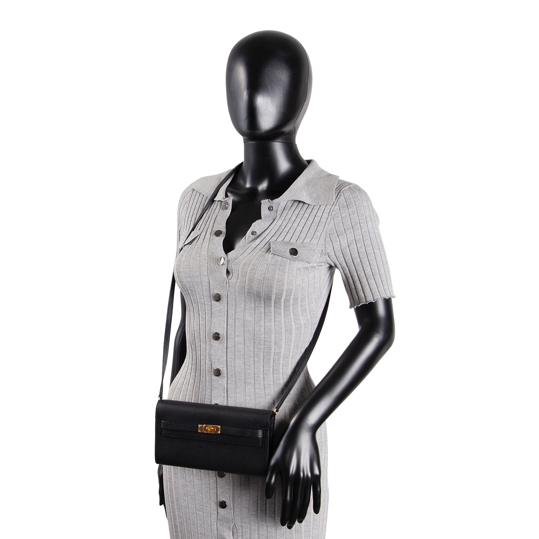 HERMES Chevre Mysore Kelly To Go - Noir/Black
