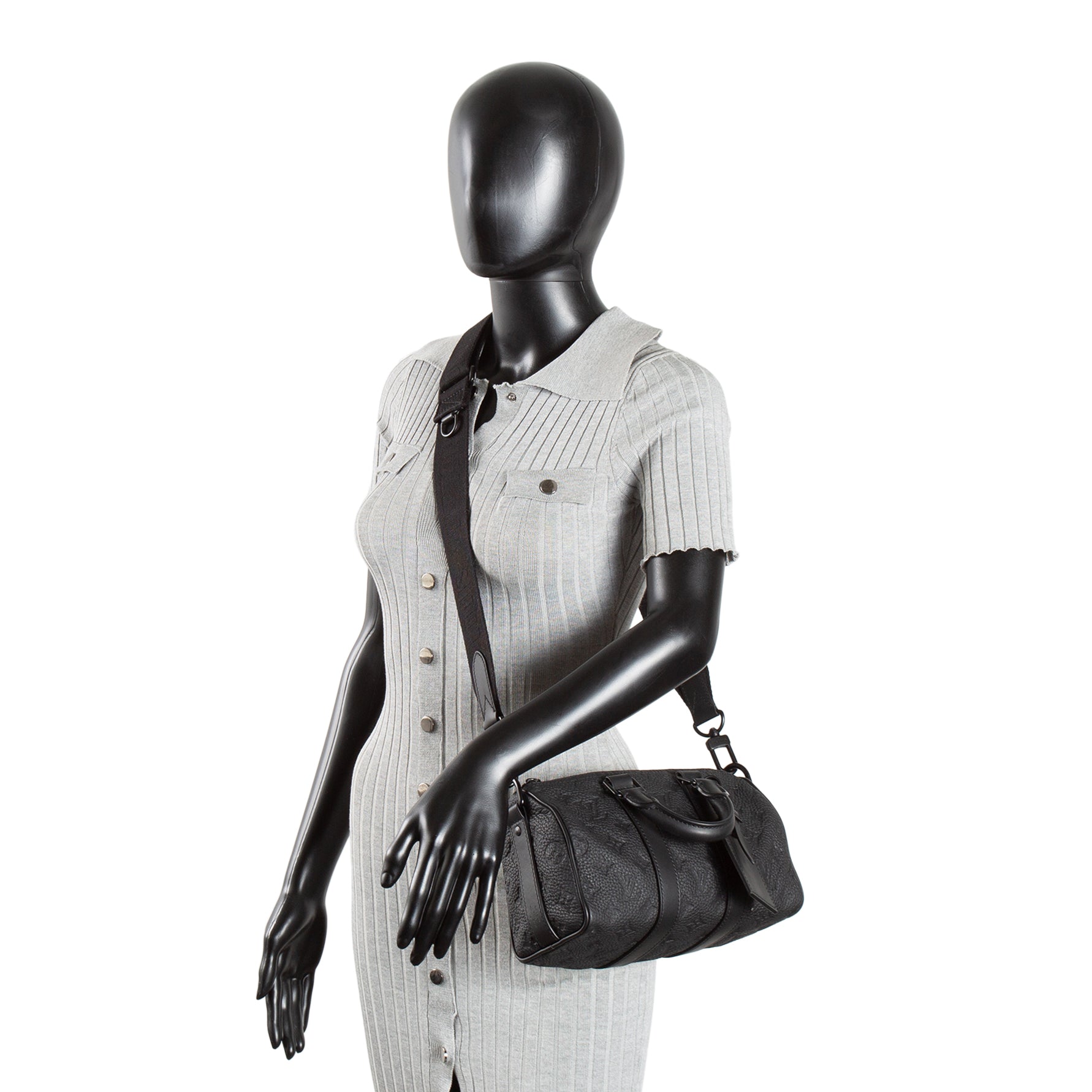LOUIS VUITTON Taurillon Keepall Bandouliere 25 - Black