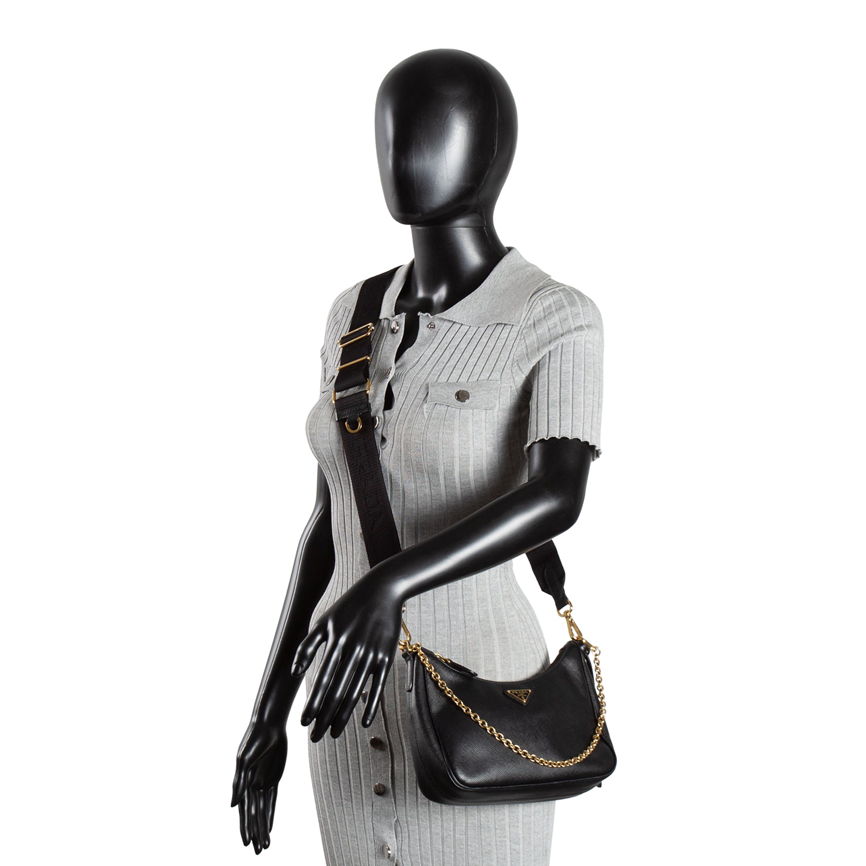 PRADA Saffiano Lux Re-Edition 2005 Crossbody - Black