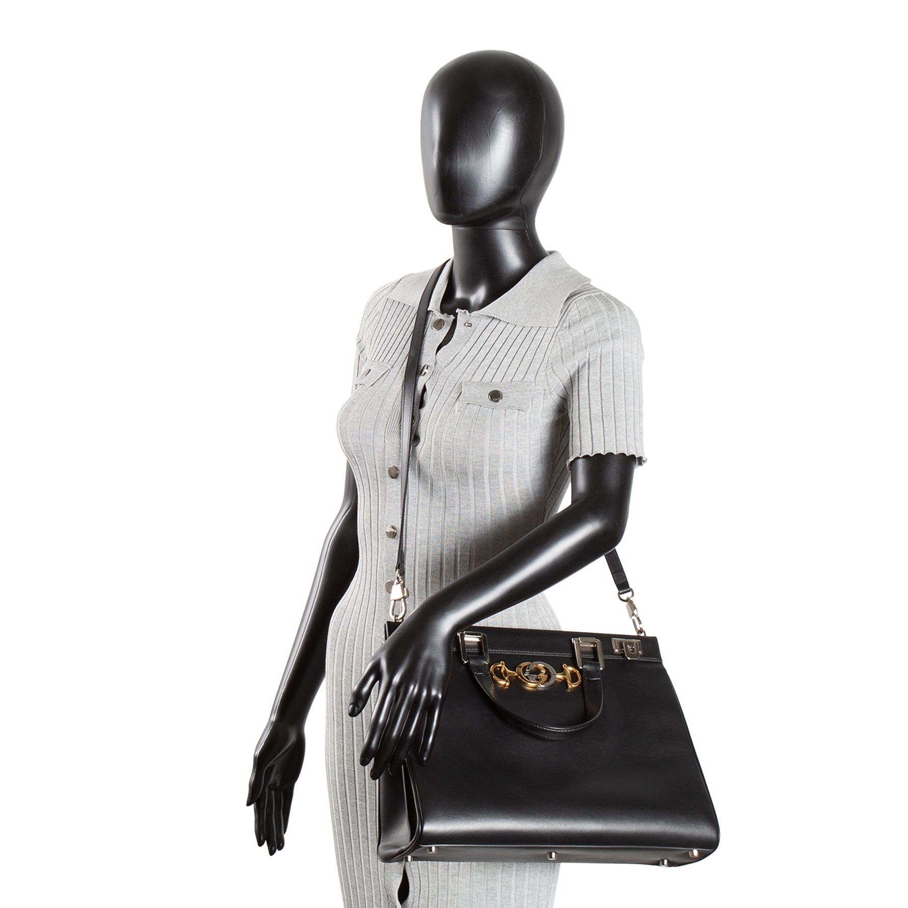 GUCCI Medium Zumi Satchel - Black