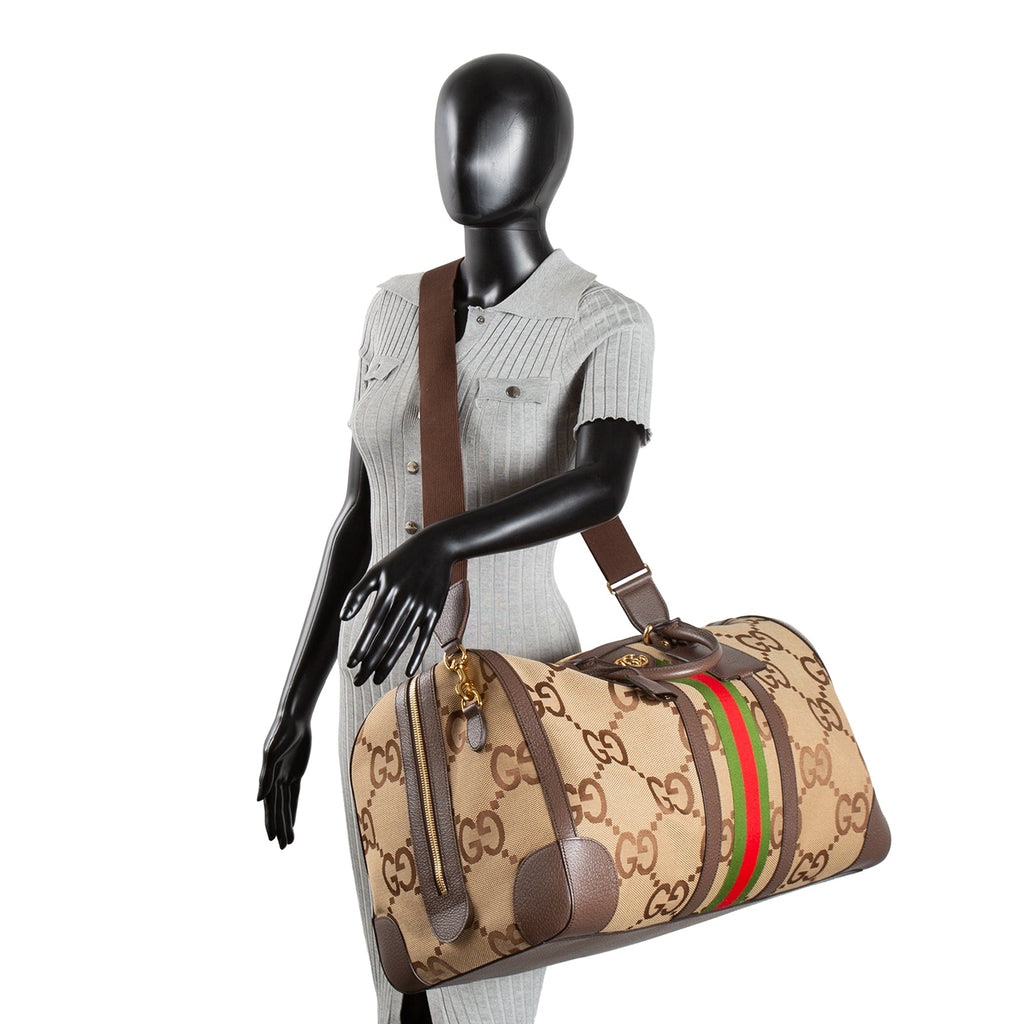 GUCCI Savoy Web Jumbo GG Large Duffle Bag