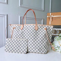 Louis Vuitton Neverfull white check Designer Handbag Made in italy