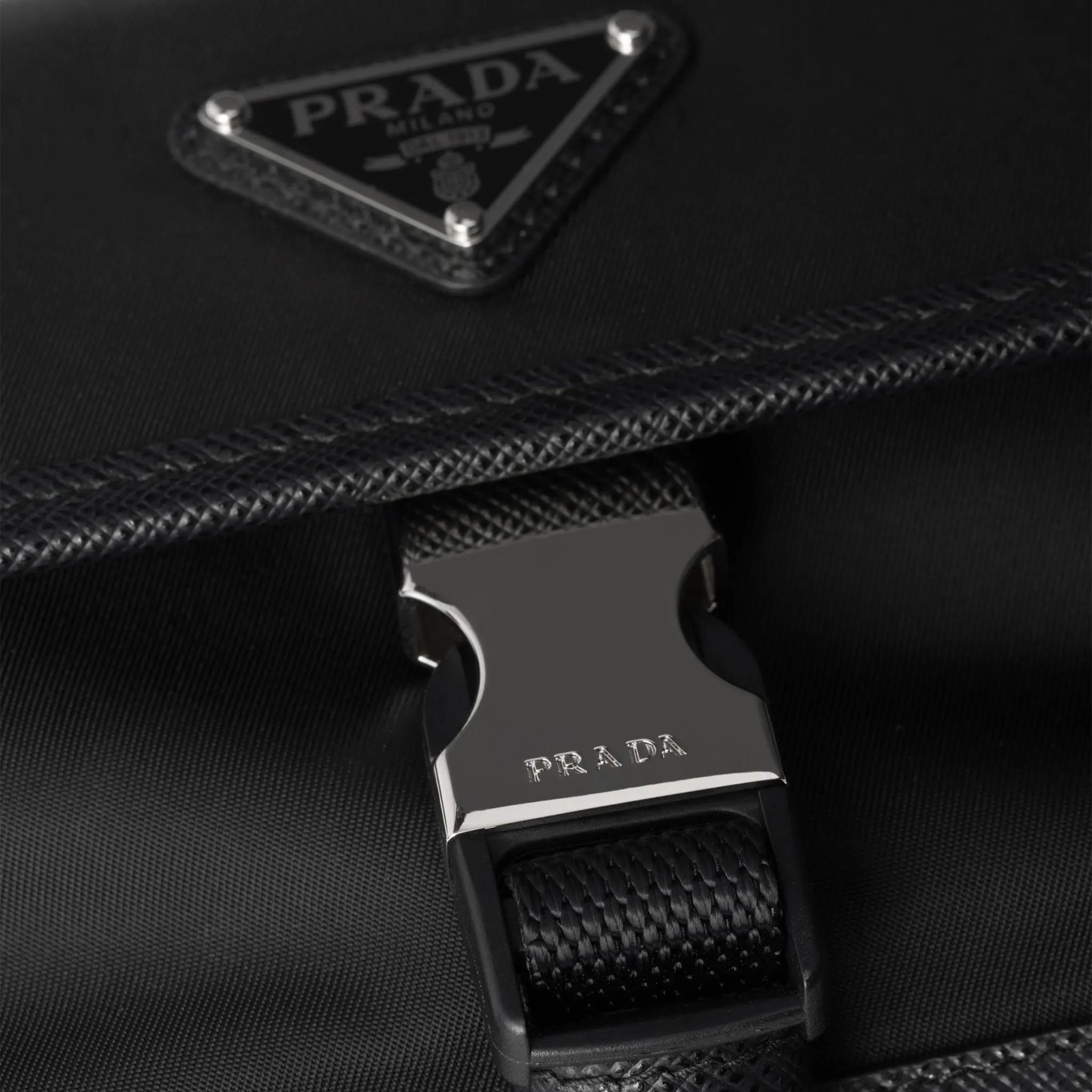 Prada Re-Nylon Saffiano Leather Black Smartphone Case