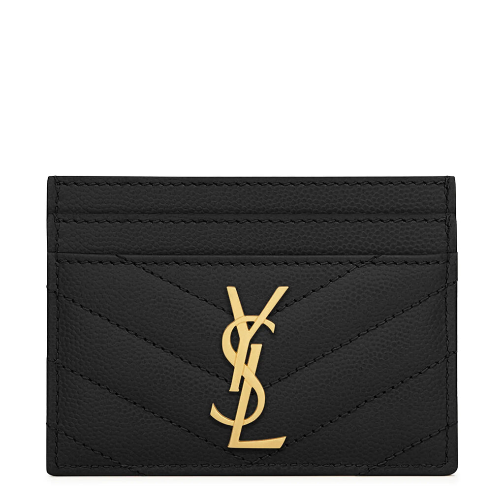Saint Laurent Cassandre Matelassé Black Card Case