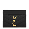 Saint Laurent Cassandre Matelassé Black Card Case
