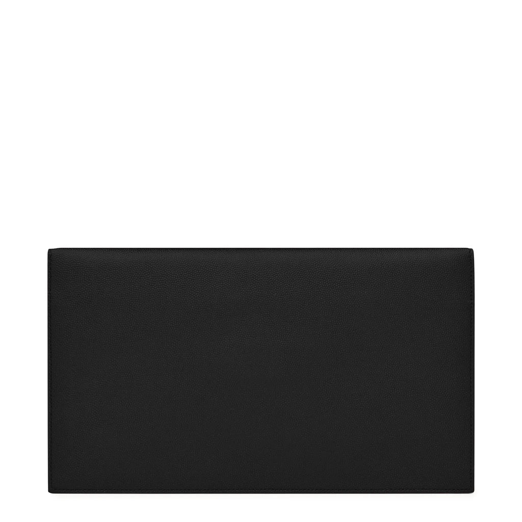 Saint Laurent Uptown Grain De Poudre Leather Black Pouch