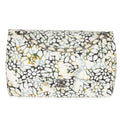 Multicolor White Cut Out Floral Jumbo Double Flap Bag
