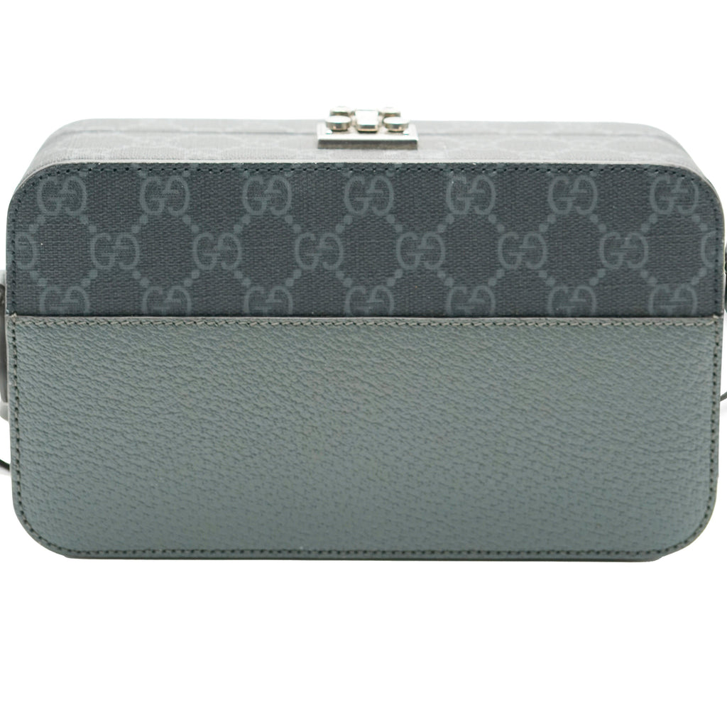 Grey Calfskin GG Supreme Interlocking G Messenger