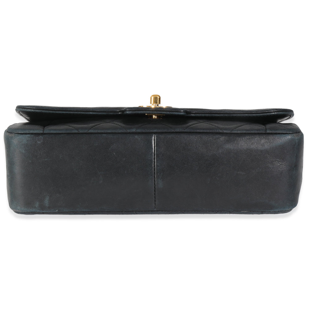Vintage Black Quilted Lambskin Medium Diana Single Flap Bag