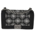 Black Jersey Strass Old Medium Boy Bag