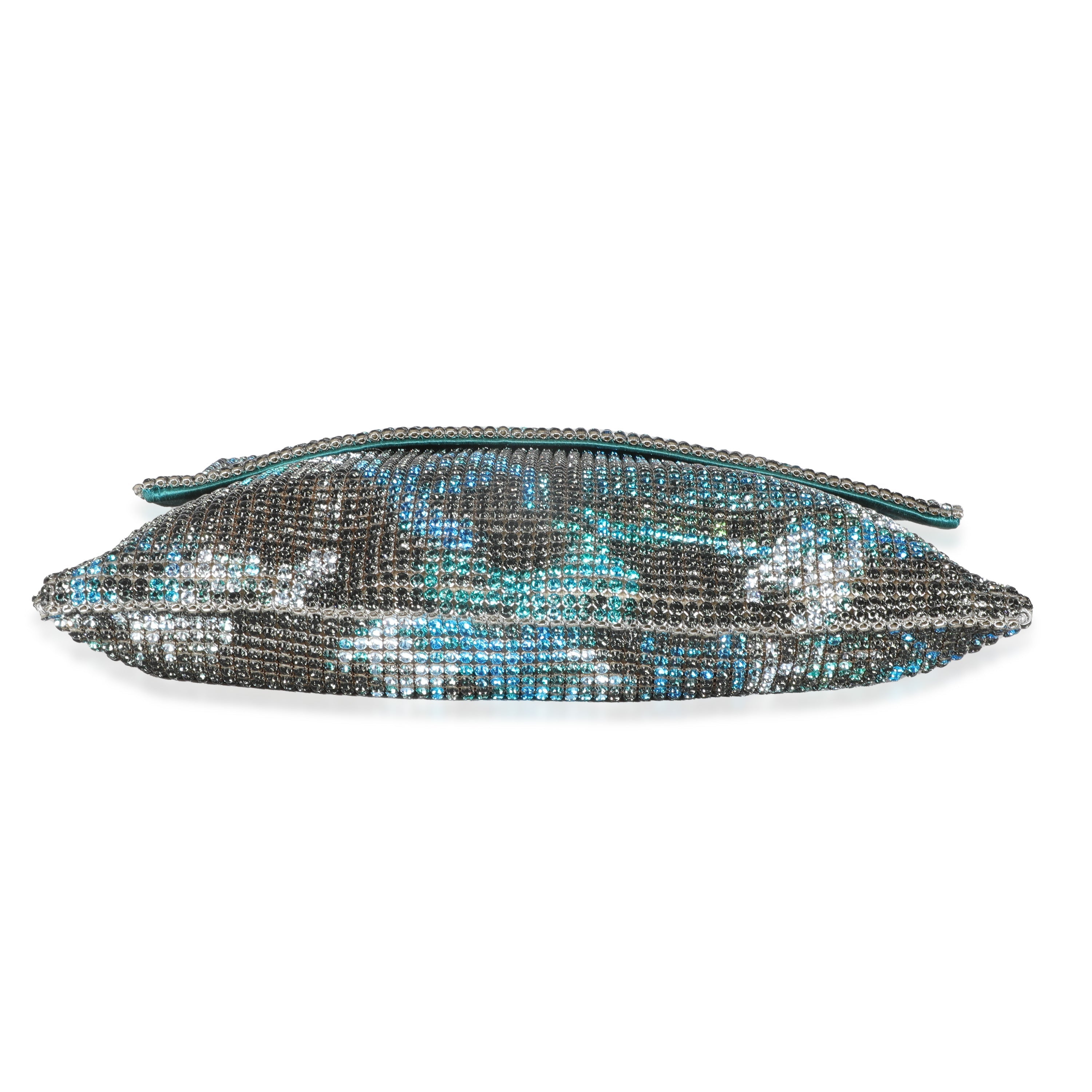 Silver Blue Graffiti CC Chainmail Flap Bag