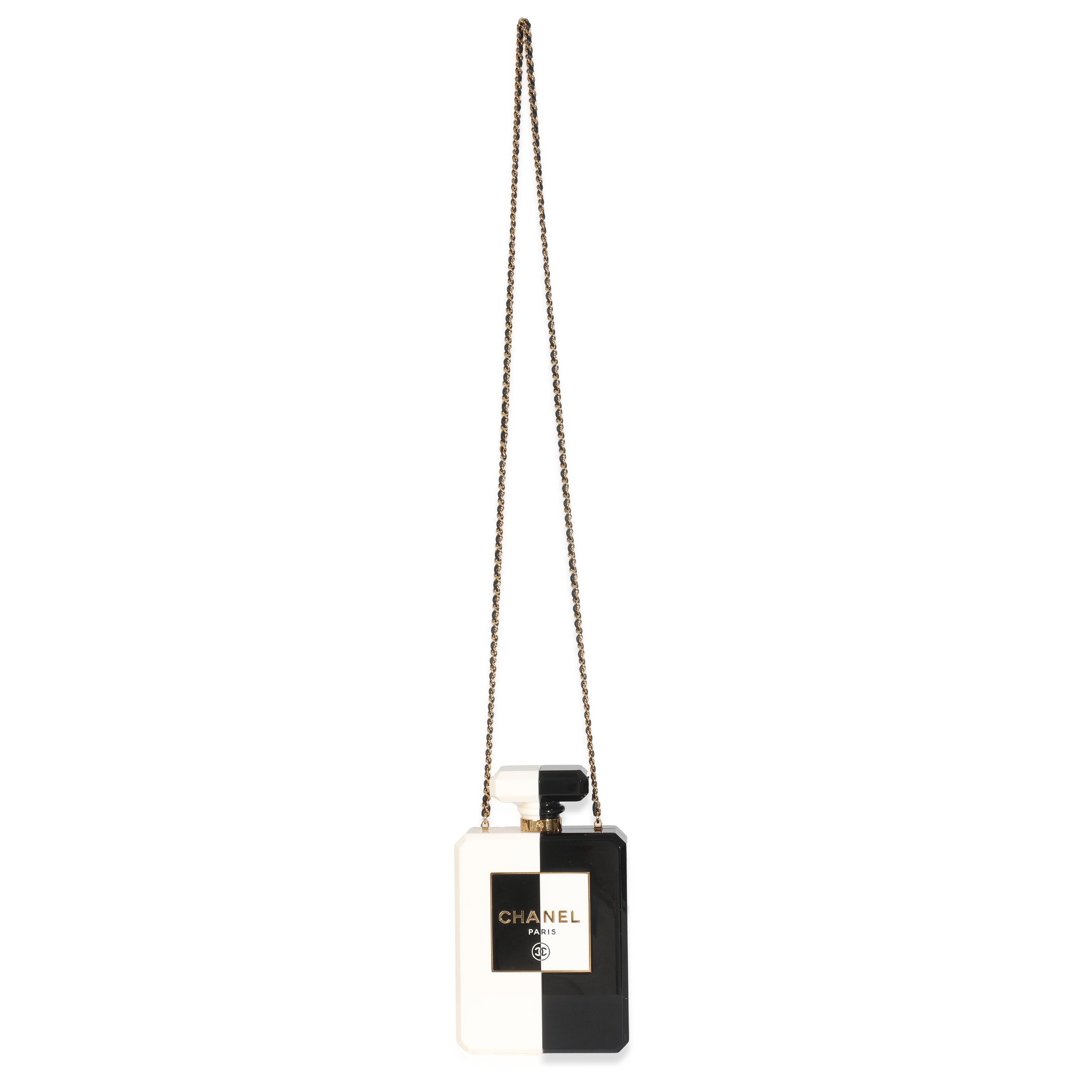 White Black Plexiglass Perfume Bottle Clutch