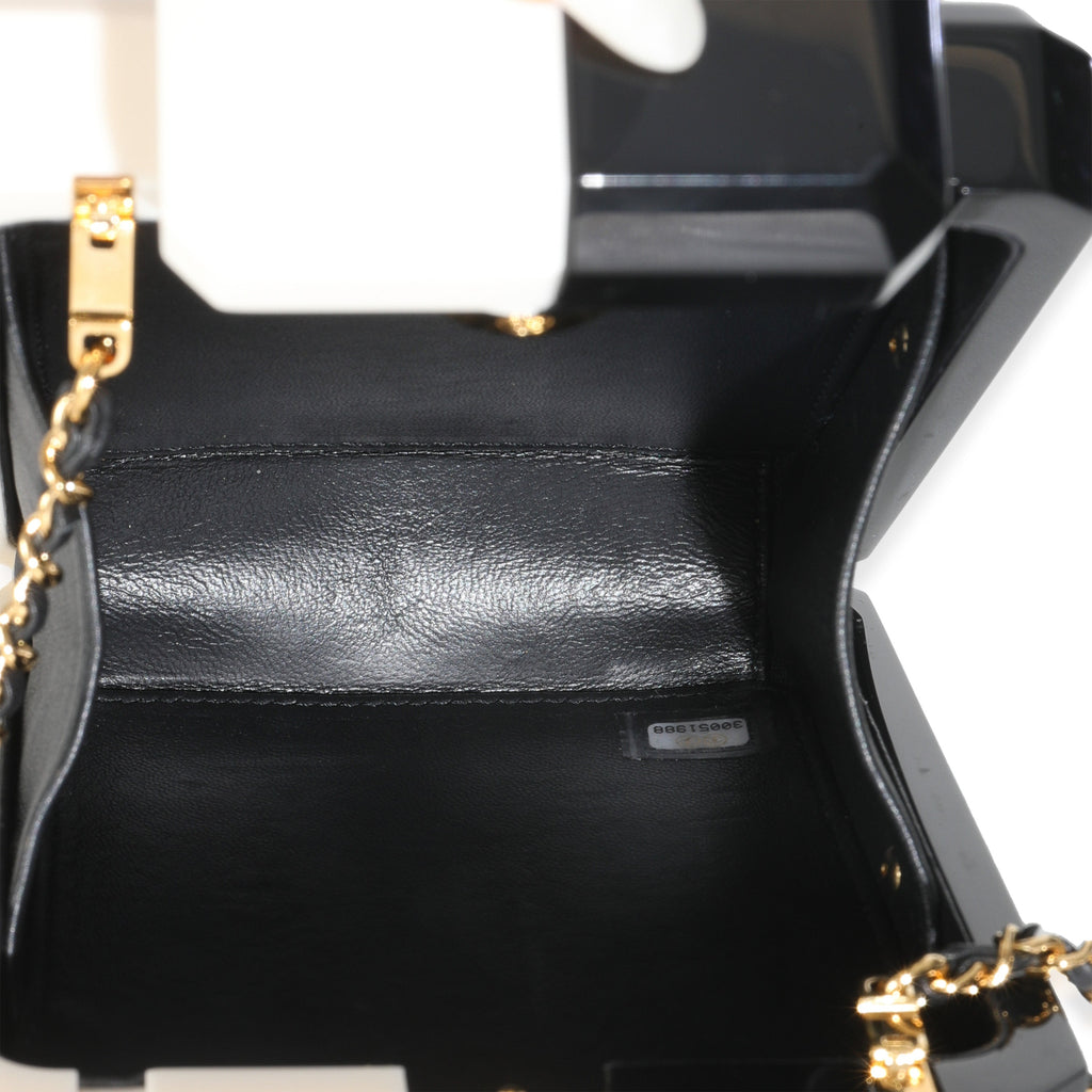 White Black Plexiglass Perfume Bottle Clutch