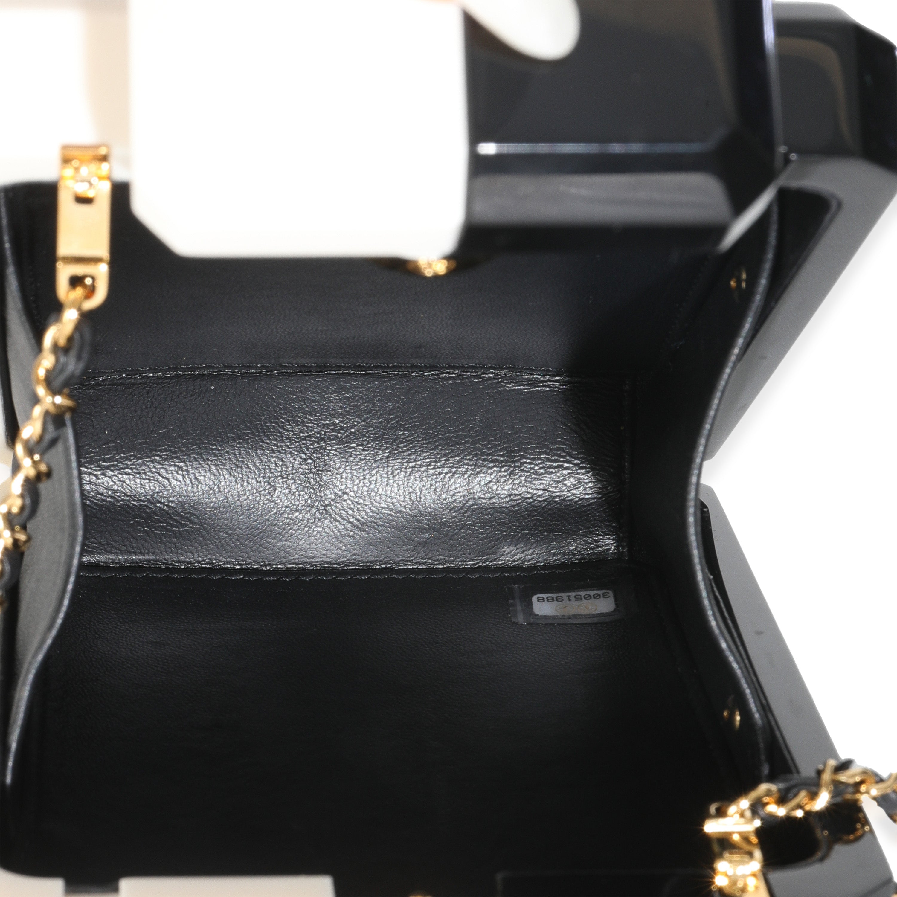White Black Plexiglass Perfume Bottle Clutch
