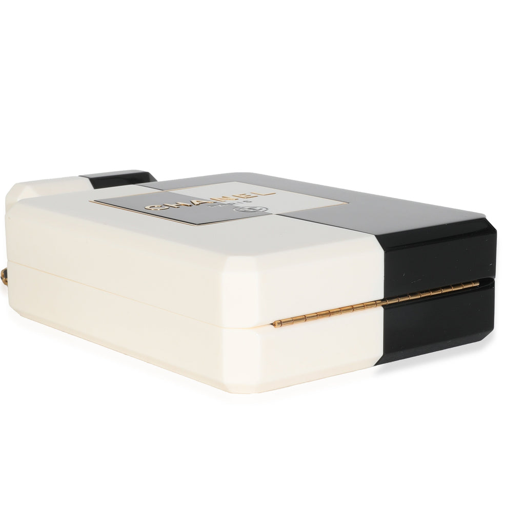 White Black Plexiglass Perfume Bottle Clutch