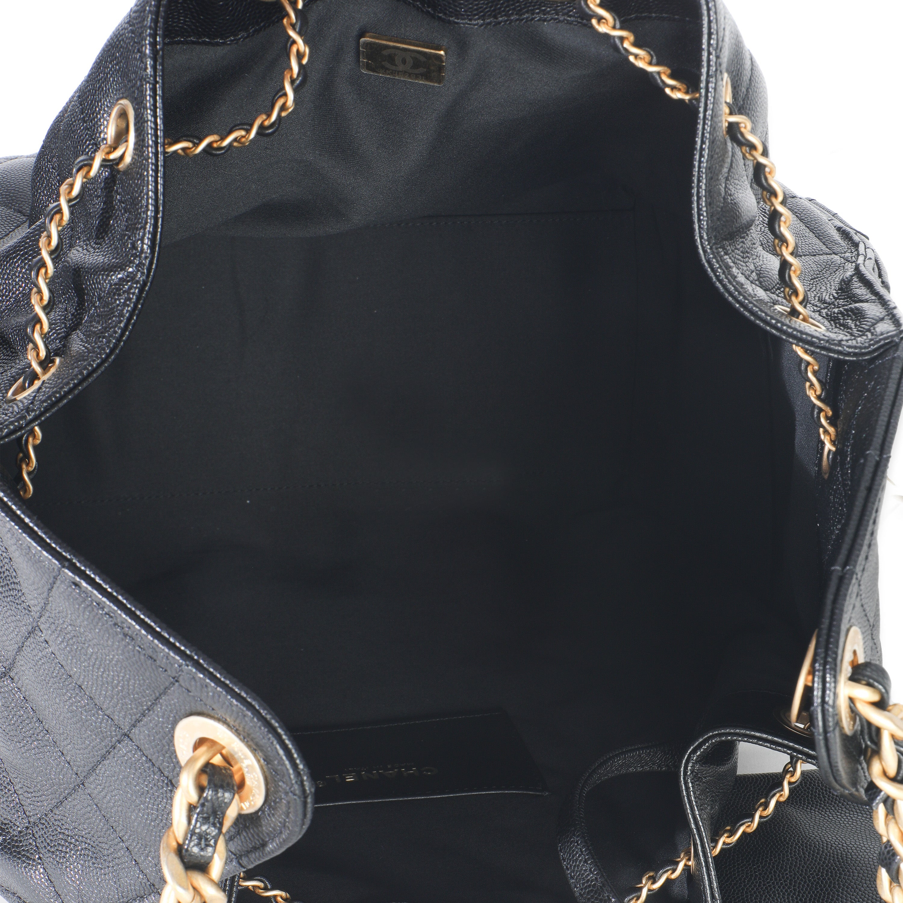 Black Quilted Caviar Medium Chanel 25 Hobo Handbag