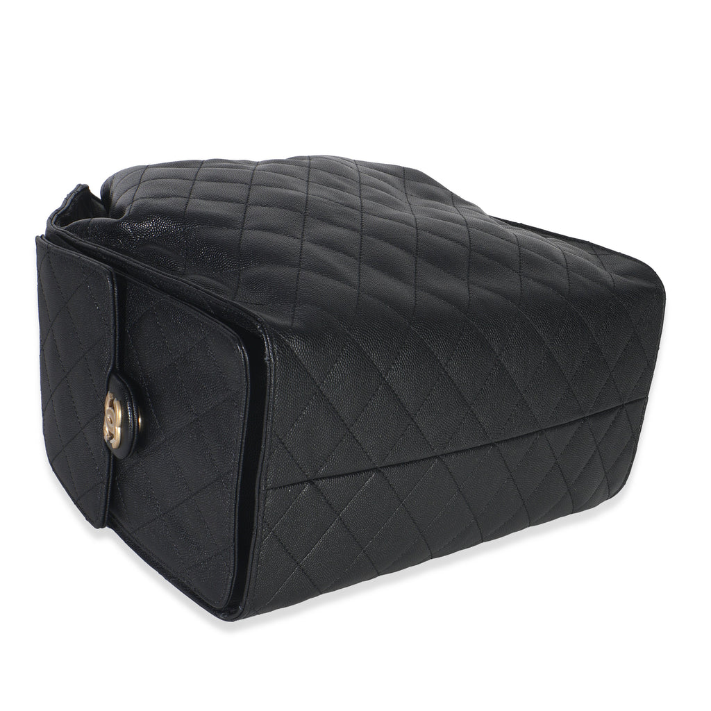 Black Quilted Caviar Medium Chanel 25 Hobo Handbag