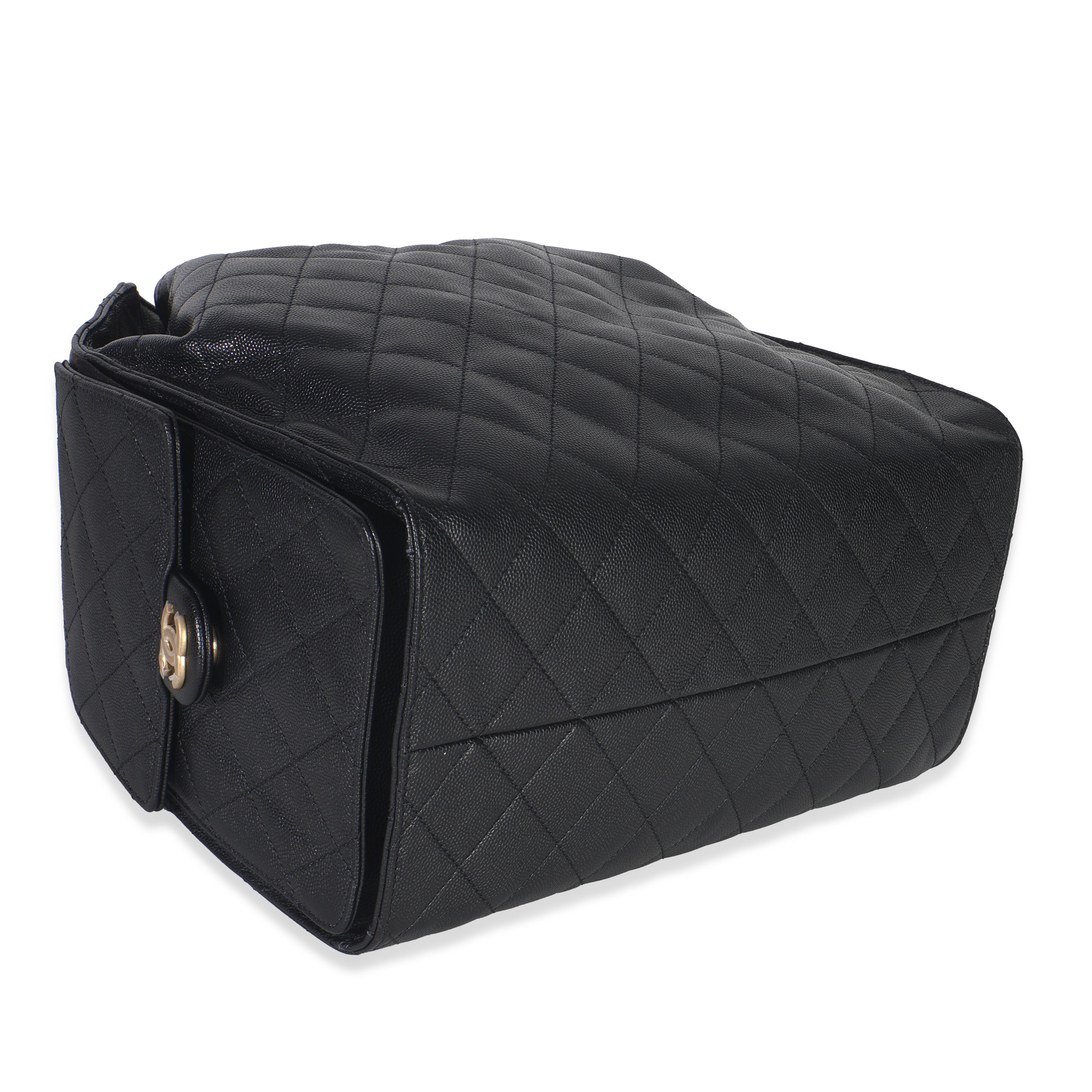 Black Quilted Caviar Medium Chanel 25 Hobo Handbag