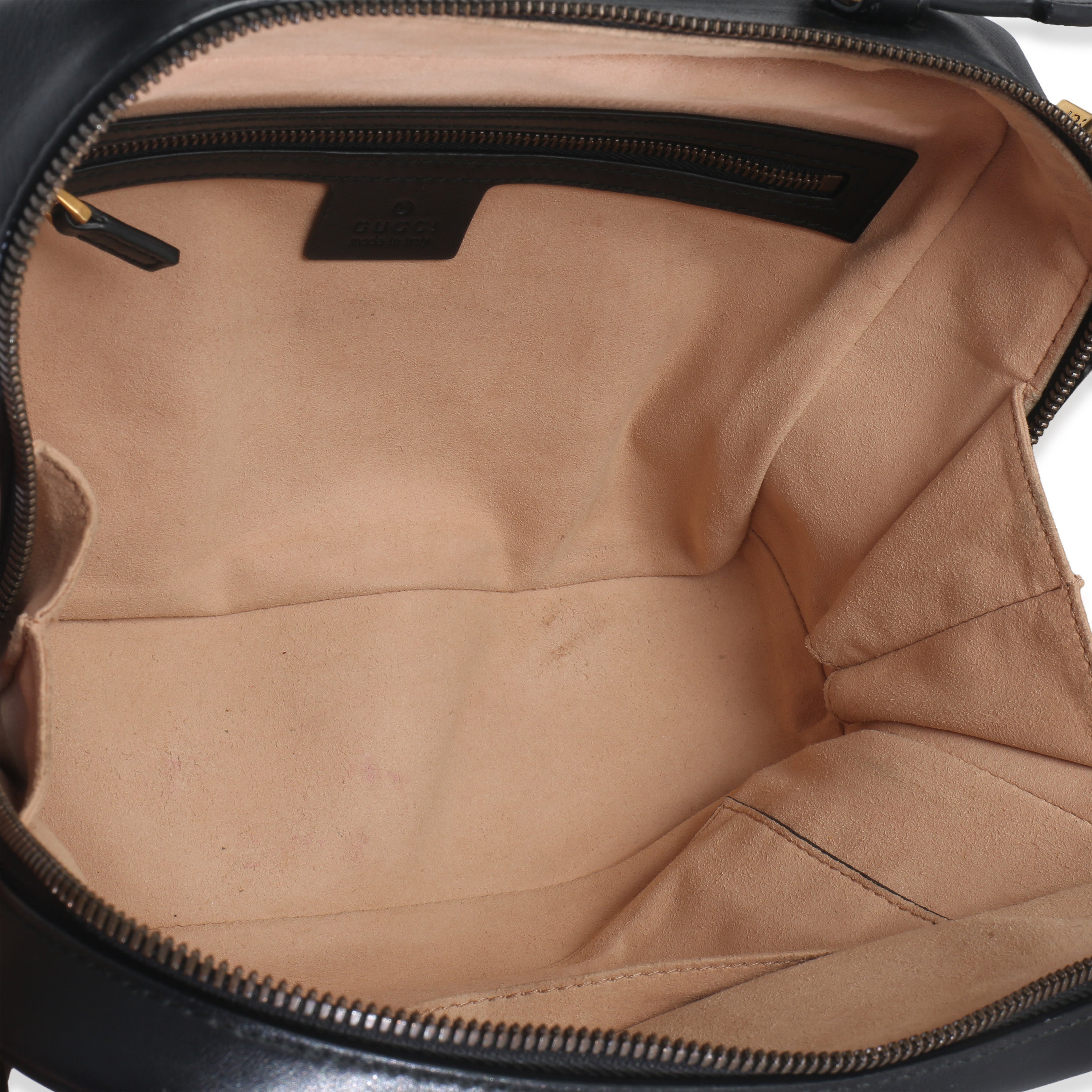 Black Calfskin Matelasse Sylvie Web Small GG Marmont Top Handle Bag