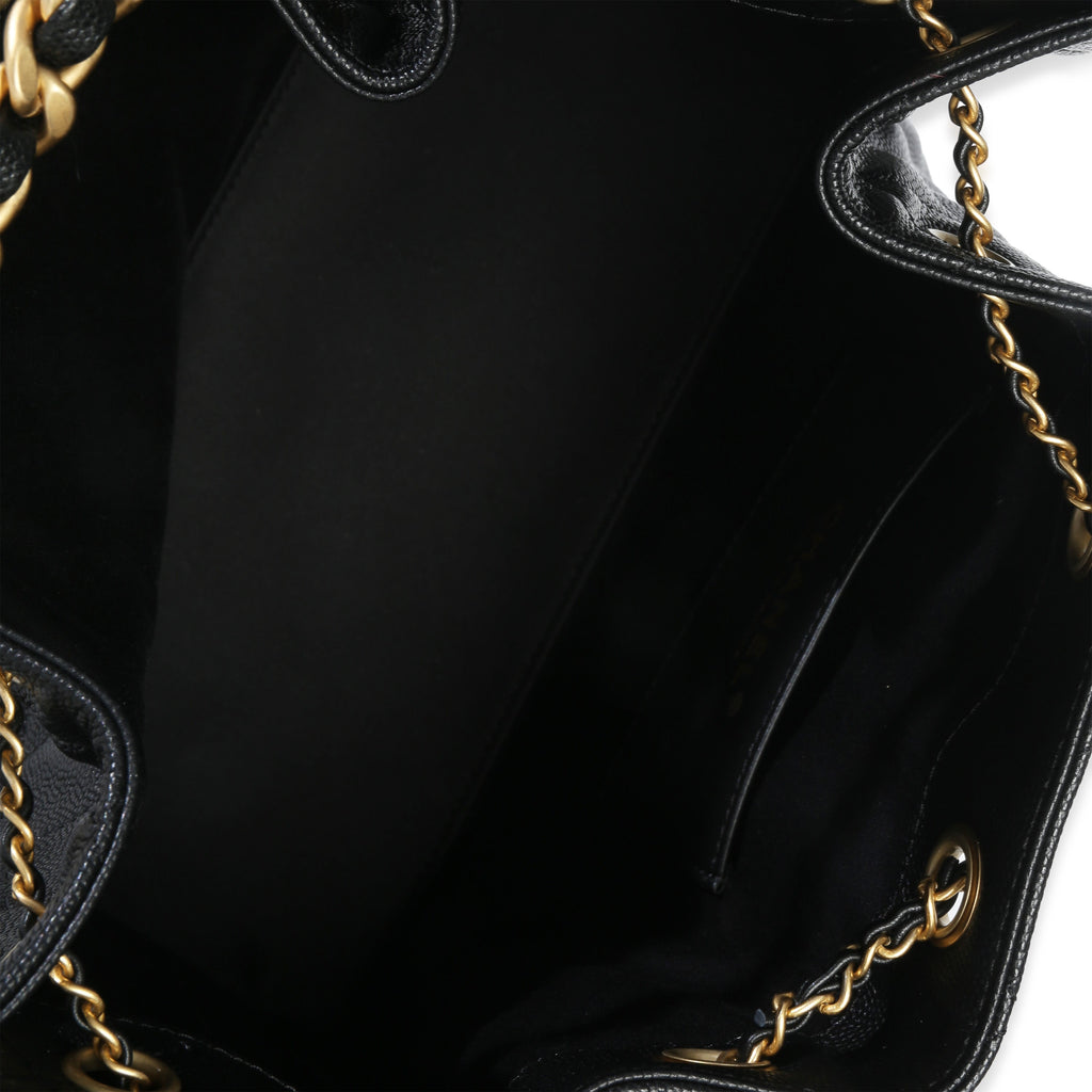 Black Quilted Caviar Small Chanel 25 Hobo Handbag