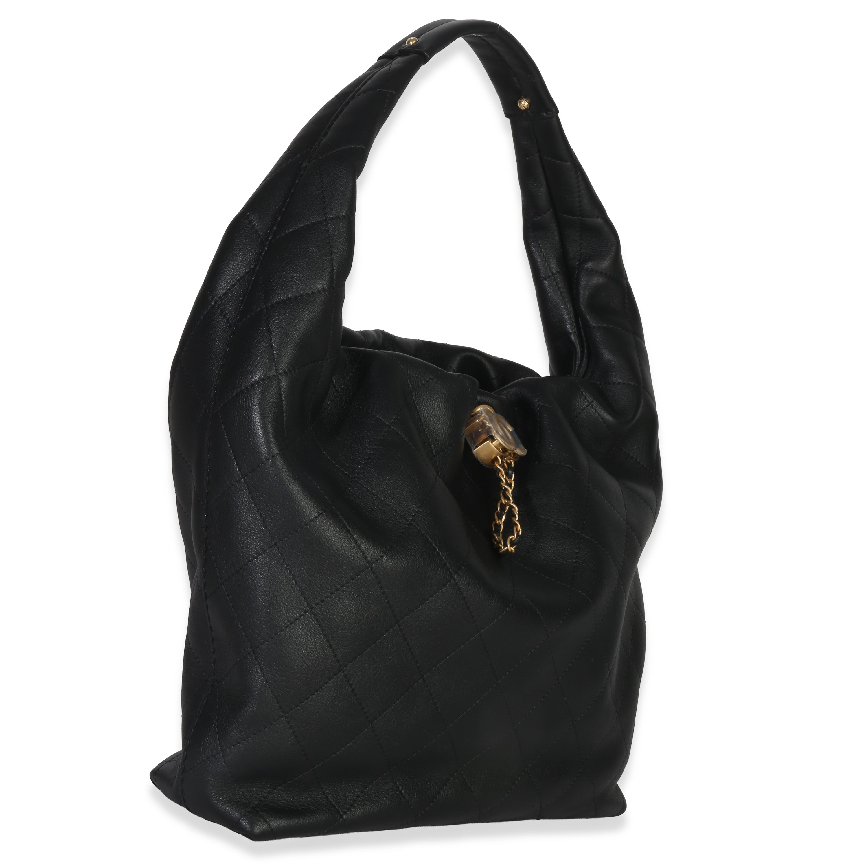 26C Black Quilted Calfskin Large Hobo